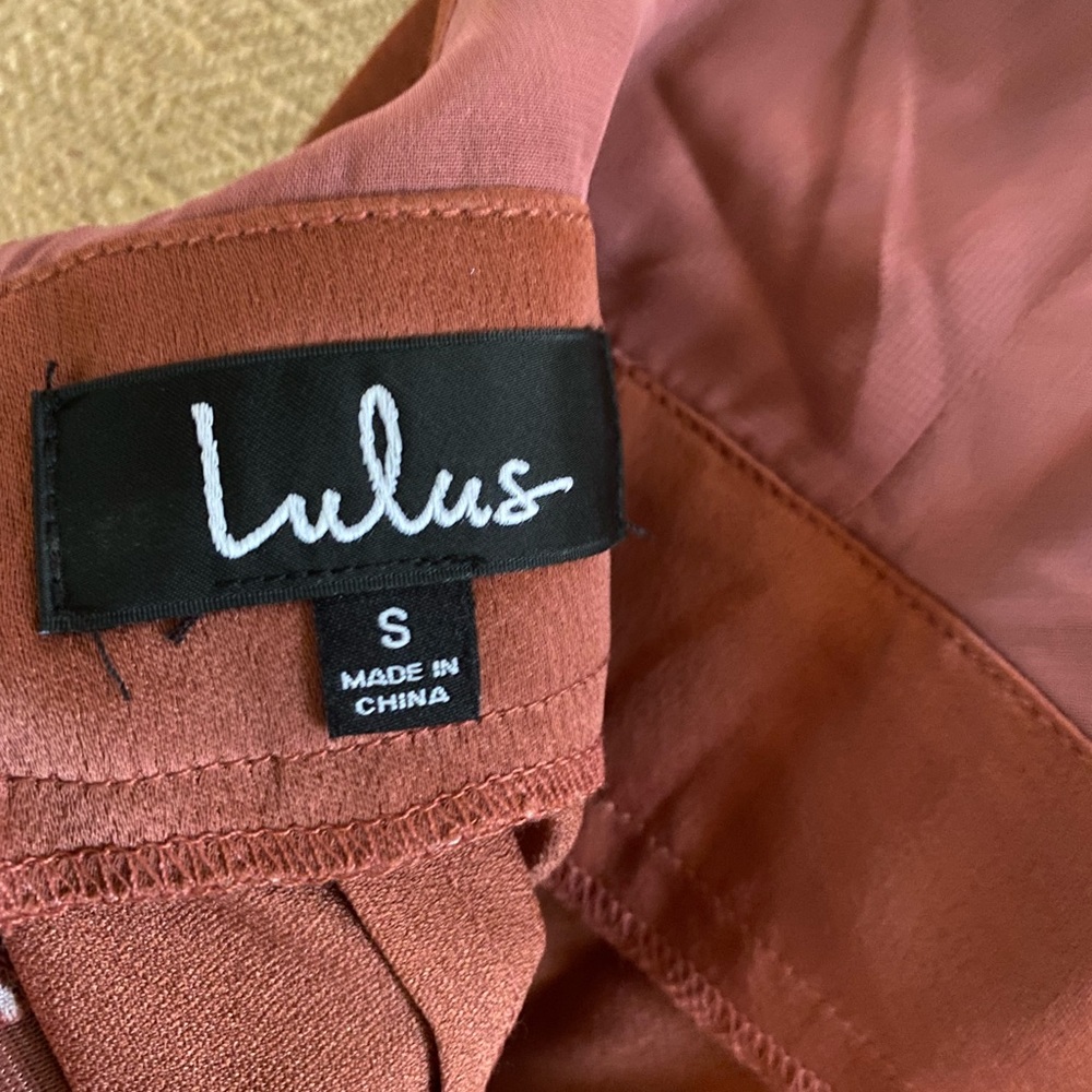 Lulu’s Satin Pink Look of Luce Rusty Rose Jumpsuit - Picture 8 of 11